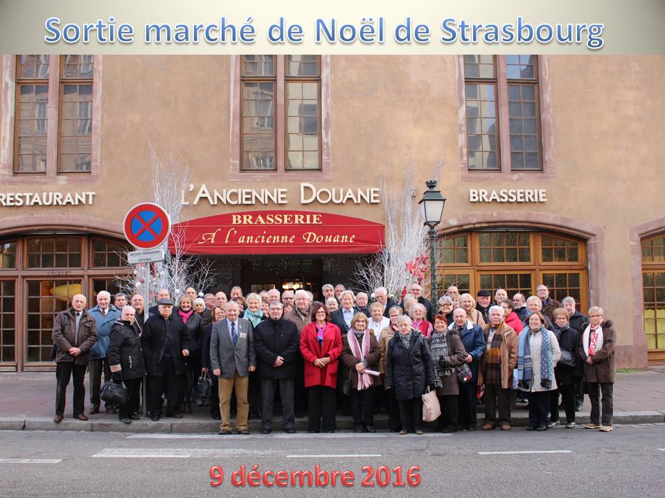 Sortie marché de Noël à Strasbourg 9 décembre 2016
